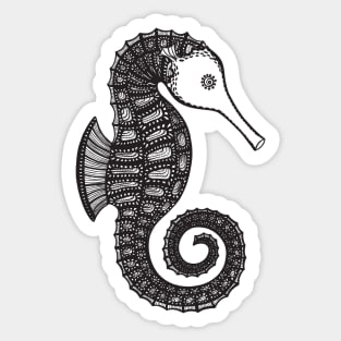 Seahorse Ink Art - beautiful marine animal design - light colors Sticker